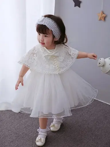 Newborn Princess Dress, Infant Celebration Dress - Lightweight Cotton Blend for 0-2 Year Olds, Perfect for Baby's First Birthday